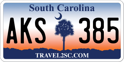 SC license plate AKS385