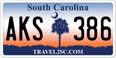 SC license plate AKS386