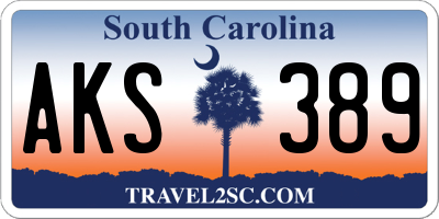 SC license plate AKS389