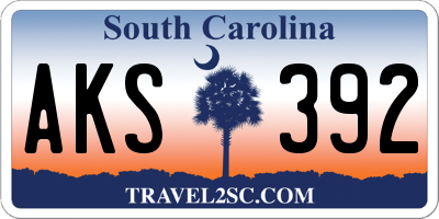 SC license plate AKS392