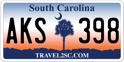 SC license plate AKS398