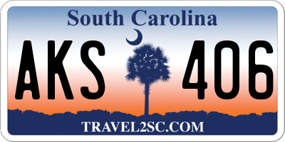 SC license plate AKS406