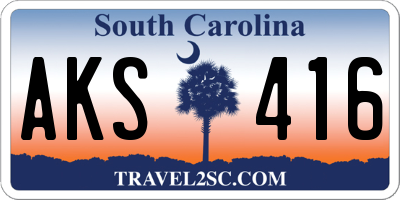 SC license plate AKS416