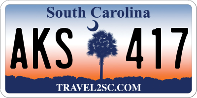 SC license plate AKS417