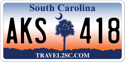 SC license plate AKS418