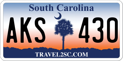 SC license plate AKS430