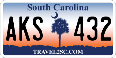 SC license plate AKS432