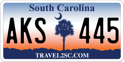 SC license plate AKS445