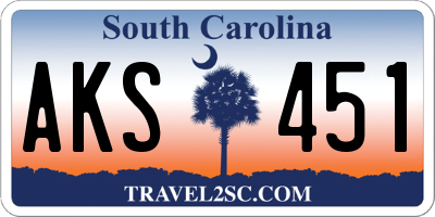 SC license plate AKS451