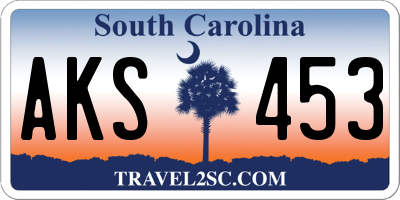 SC license plate AKS453