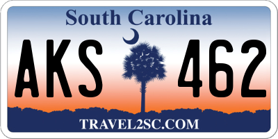 SC license plate AKS462