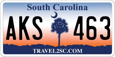 SC license plate AKS463