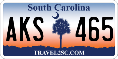 SC license plate AKS465
