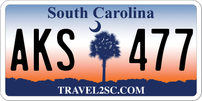 SC license plate AKS477