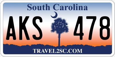 SC license plate AKS478