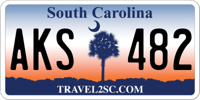 SC license plate AKS482