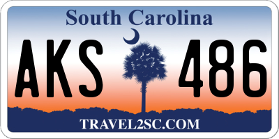SC license plate AKS486