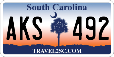 SC license plate AKS492