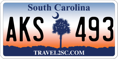 SC license plate AKS493