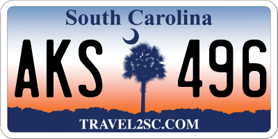 SC license plate AKS496
