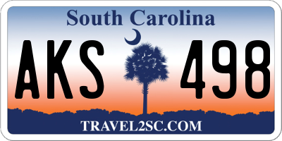 SC license plate AKS498
