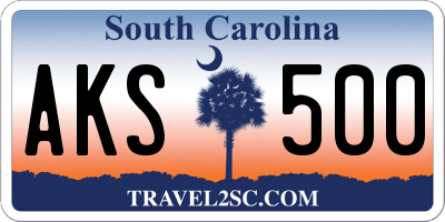 SC license plate AKS500