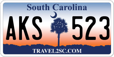 SC license plate AKS523