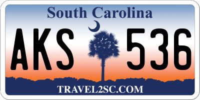 SC license plate AKS536