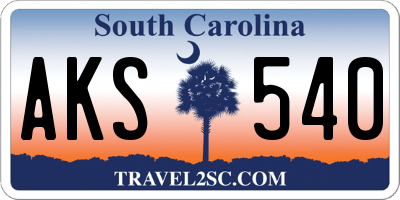 SC license plate AKS540