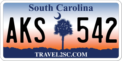 SC license plate AKS542