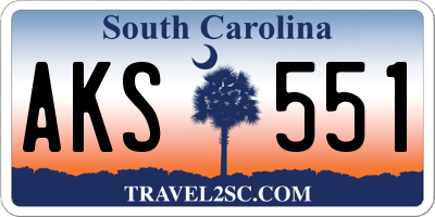 SC license plate AKS551