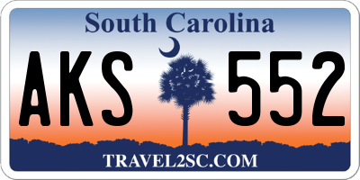 SC license plate AKS552