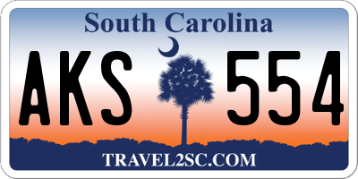 SC license plate AKS554