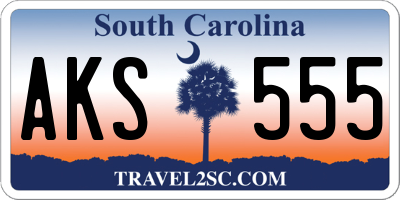 SC license plate AKS555