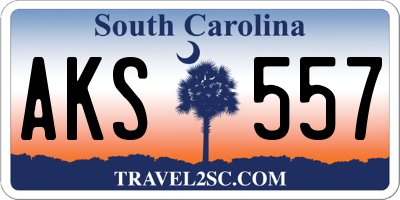SC license plate AKS557