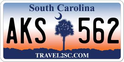 SC license plate AKS562
