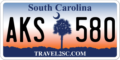 SC license plate AKS580