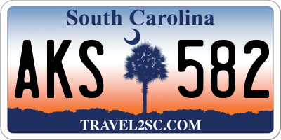 SC license plate AKS582