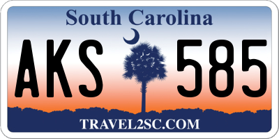 SC license plate AKS585
