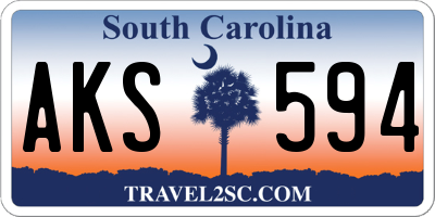SC license plate AKS594