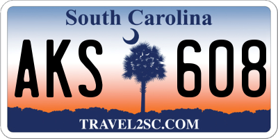 SC license plate AKS608