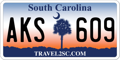 SC license plate AKS609