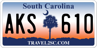 SC license plate AKS610
