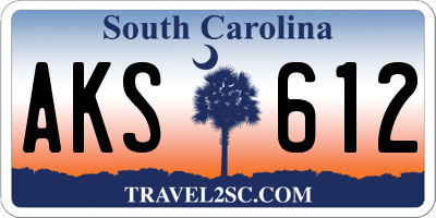 SC license plate AKS612