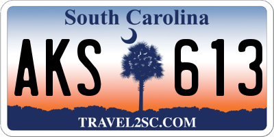 SC license plate AKS613