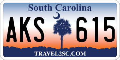 SC license plate AKS615