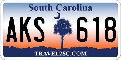 SC license plate AKS618