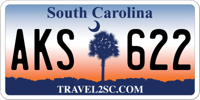 SC license plate AKS622