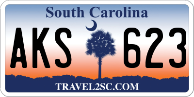 SC license plate AKS623