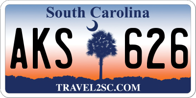 SC license plate AKS626